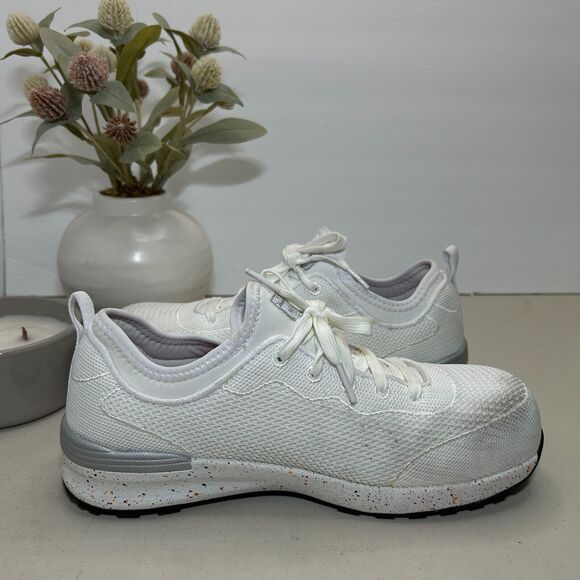 Skechers Bulkin-Balran Comp Toe Lace Up Sneaker White Women's 7.5 Safety Shoes - Picture 9 of 11